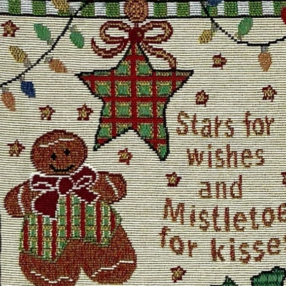 Gingerbread Season’s Greetings Christmas Tapestry Wall Hanging - Picture 3 of 8